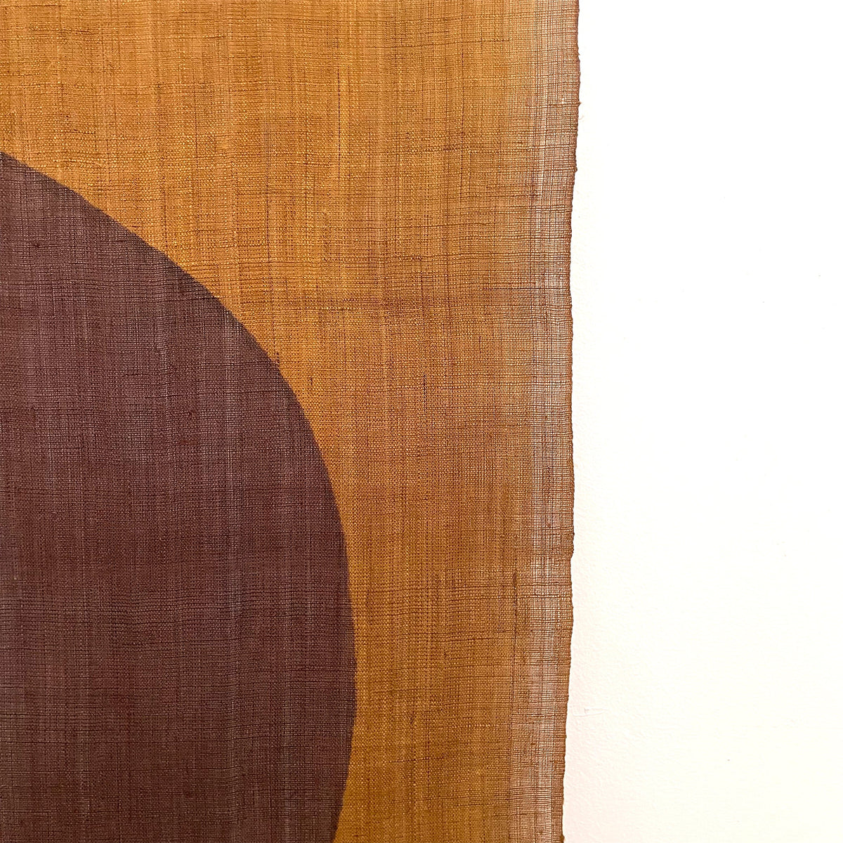 Noboriya Hand-Dyed Hemp Noren Door Curtain – Nami-Nami Brown, close-up of the wave