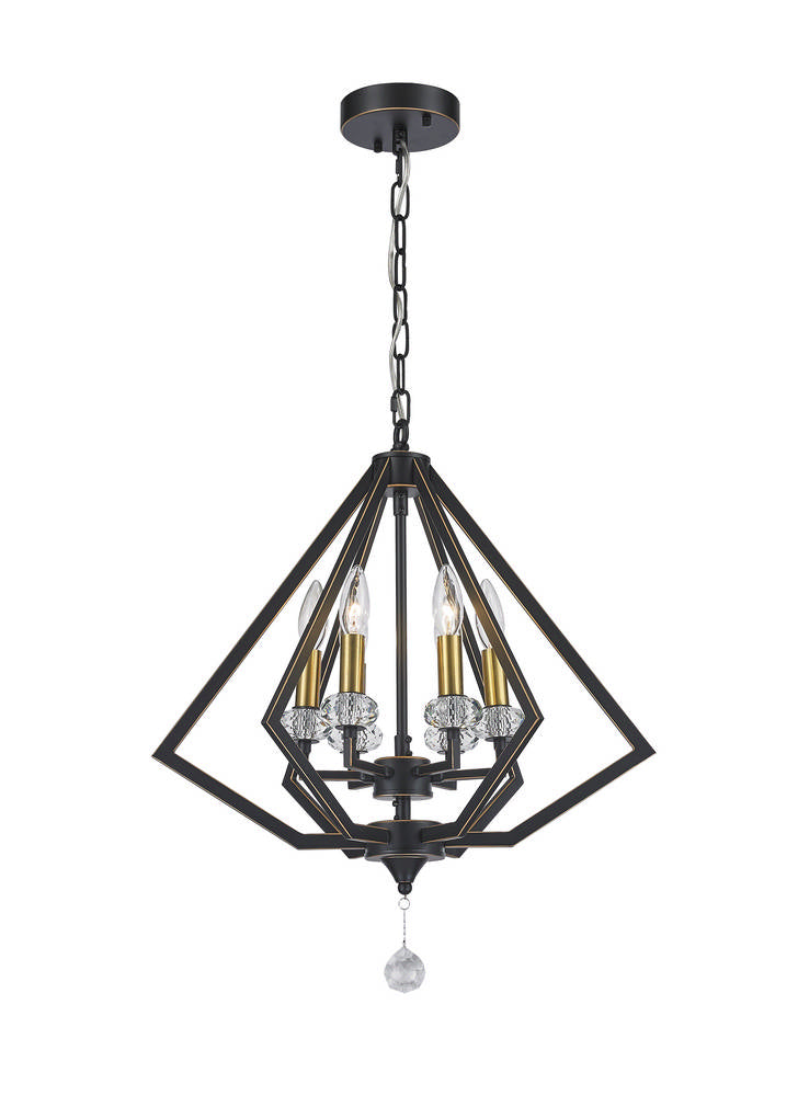 Cages Pendant 6-Light in Oiled Bronze and Antique Brass 1920OB by StarFire Crystal