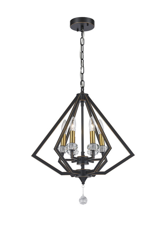 Cages Pendant 6-Light in Oiled Bronze and Antique Brass 1920OB by StarFire Crystal