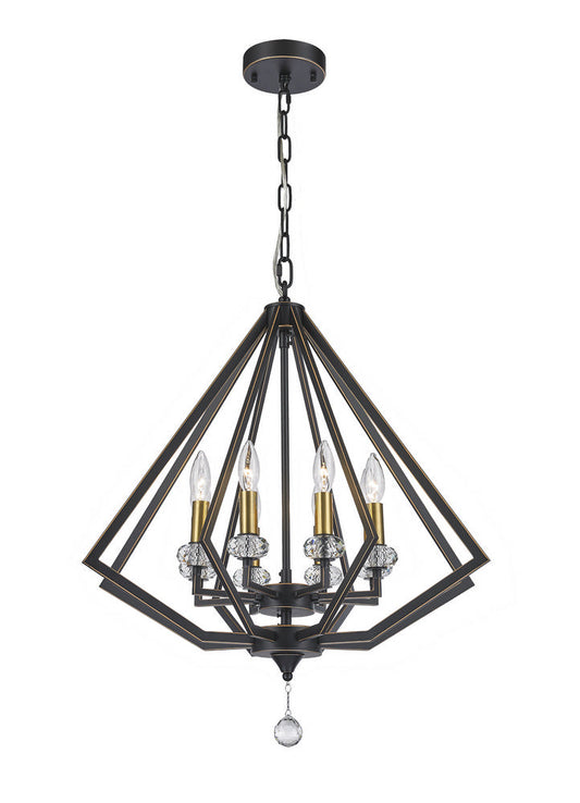 Cages Pendant 8-Light in Oiled Bronze and Antique Brass 1924OB by StarFire Crystal