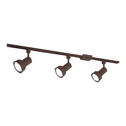 Nora Lighting NTL-150 4-ft Track Pack with (3) Step Cylinder PAR30 Track Heads, Bronze