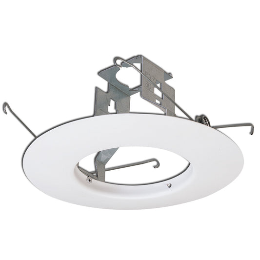 Nora Lighting NTM-300 6" BR/PAR30 Open Metal Trim with Bracket, White