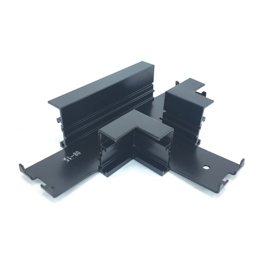 Nora Lighting NTRT-14 T Connector for Recessed Track, 1 or 2 Circuit Track, Black