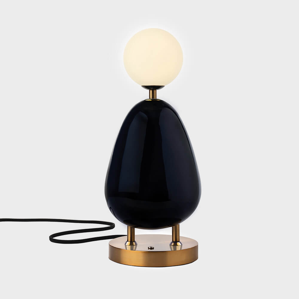 Nancie brass and marble mini table lamp by Viso