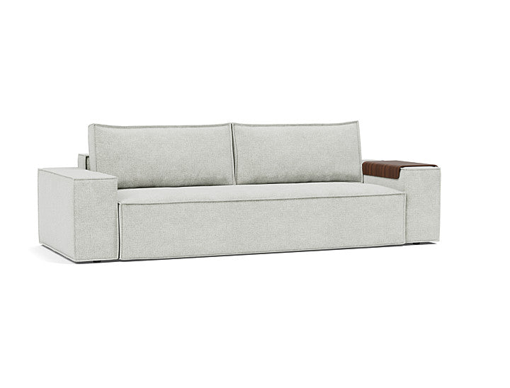 Front view of Adario sofa upholstered in premium 256 Fog fabric