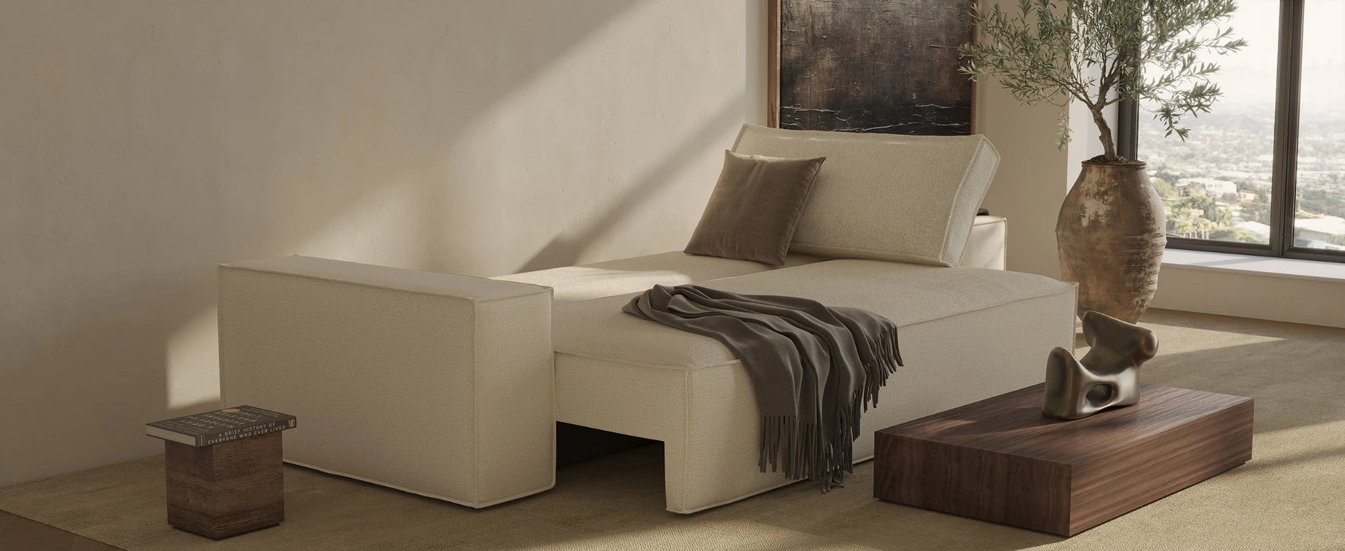 nnovation Living Newilla sofa bed with spacious full-size sleeping surface