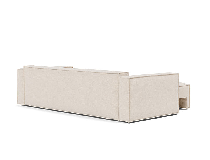 Newilla convertible sofa bed with standard arms in beige 255 Adario Basmati fabric
