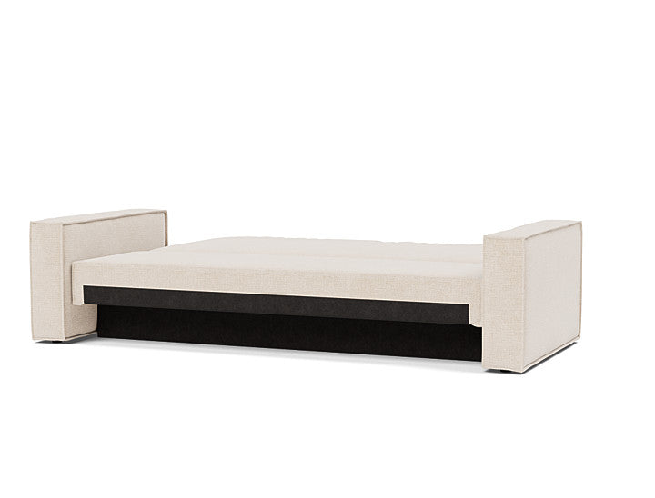 Innovation Living Newilla sofa with integrated bedding storage in 255 Adario Basmati upholstery