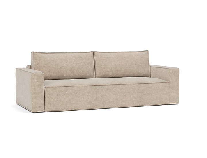 Newilla Sleeper Sofa with Standard Arms in 257 Adario Taupe fabric, front view