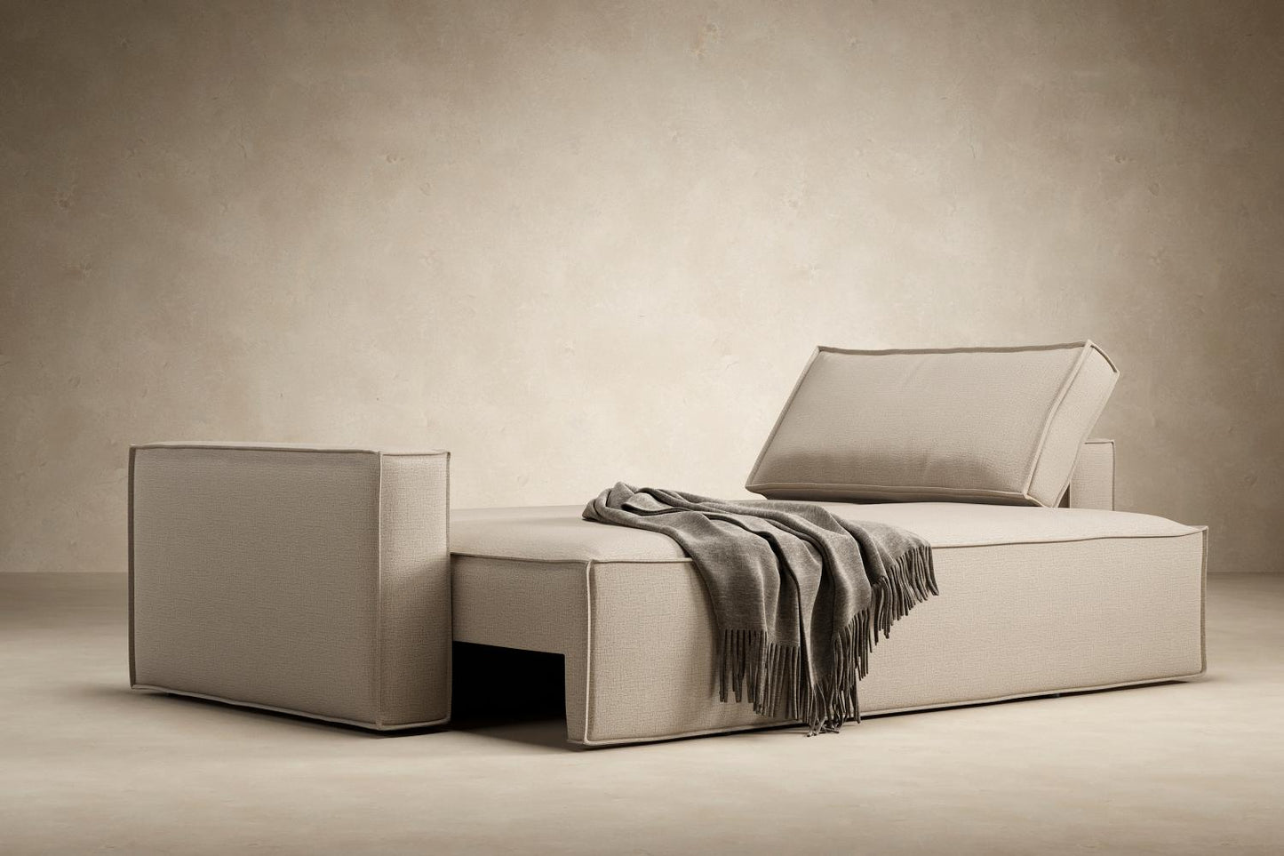 Innovation Living Newilla sofa bed with hidden bedding storage and standard arms