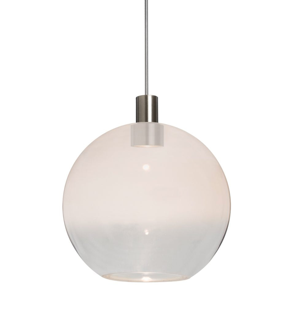 Decorative glass pendant light with warm LED illumination