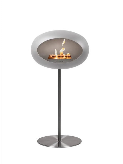 Dome Nickel Ground Steel High Fireplace by LE FEU