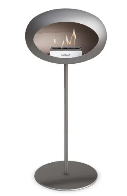 Dome Nickel Ground Steel High Fireplace by LE FEU