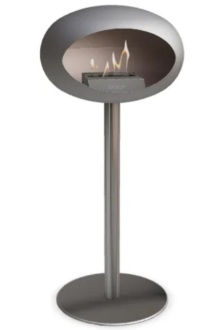 Dome Nickel Ground Steel High Fireplace by LE FEU