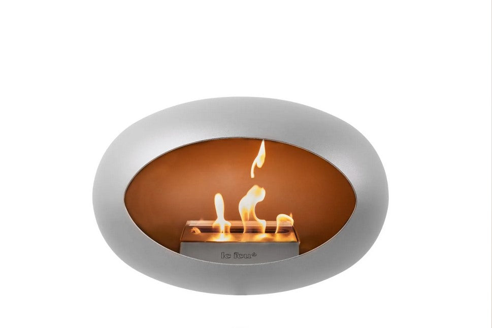 Dome Nickel Ground Steel High Fireplace by LE FEU