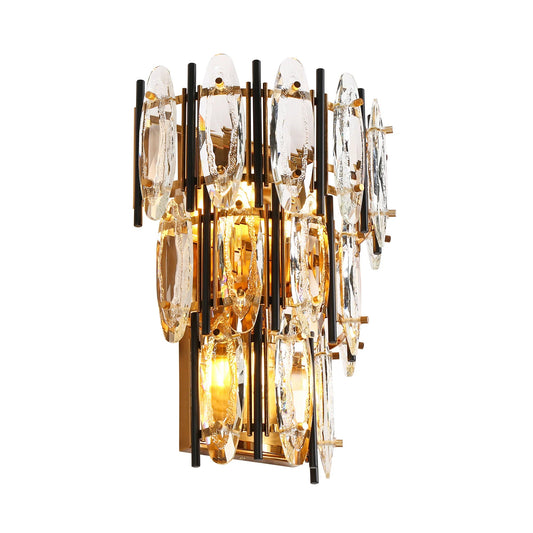 Noctiflorous Crystal Wall Sconce Black Gold - LNC Home