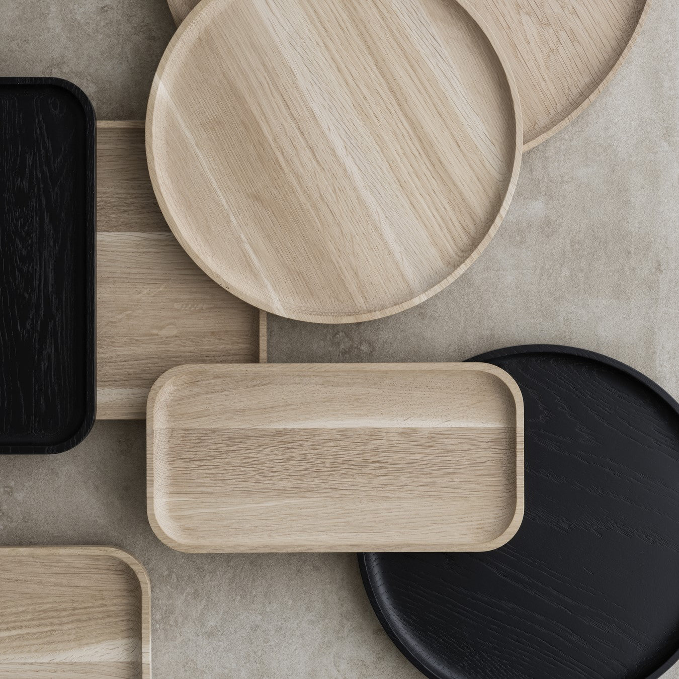 Oku Oak Round Tray Black Blomus 64549