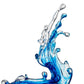 Ocean Blue Cortes Bay Wave Floor Sculpture with Black Stand, 57" Tall - Finesse Decor LARGEWAVE-B/B
