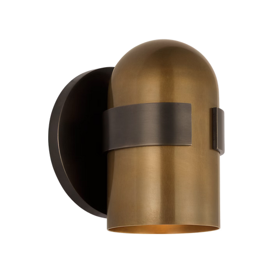 Decorative wall light in brass finish for bedroom or hallway