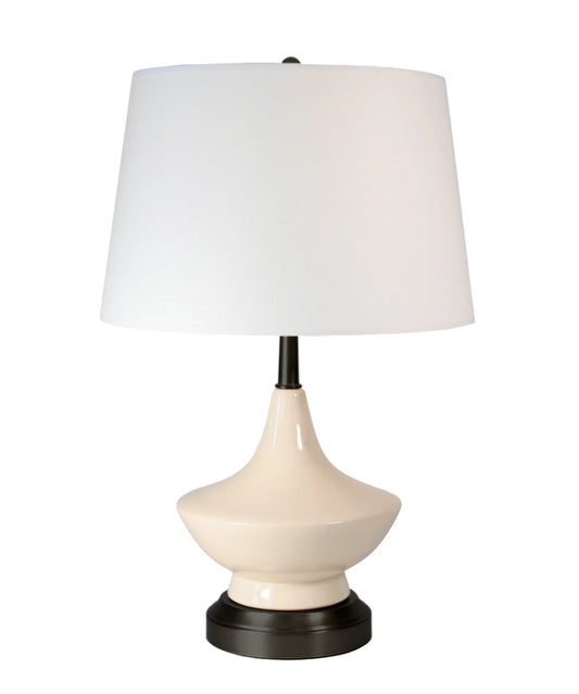 Oliver Cordless Table Lamp Black with stylish shade