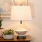 Modern Oliver Ivory Cordless Table Lamp with Black Finish
