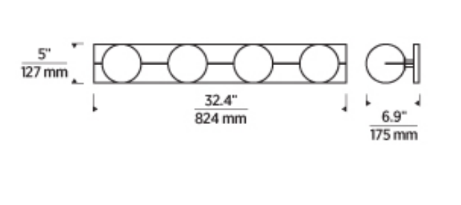 Visual Comfort Modern 4 Light Vanity Wall Light Frosted Globe Glass 