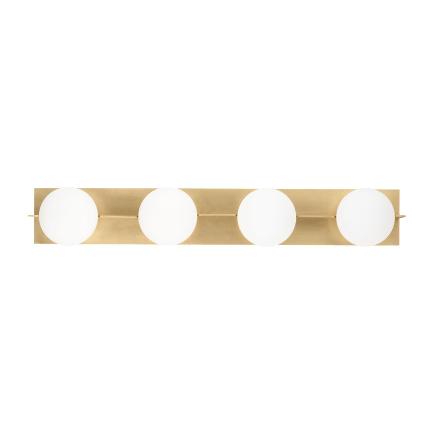 4 Light Vanity Wall Light Frosted Globe Glass by Visual & Comfort & Co