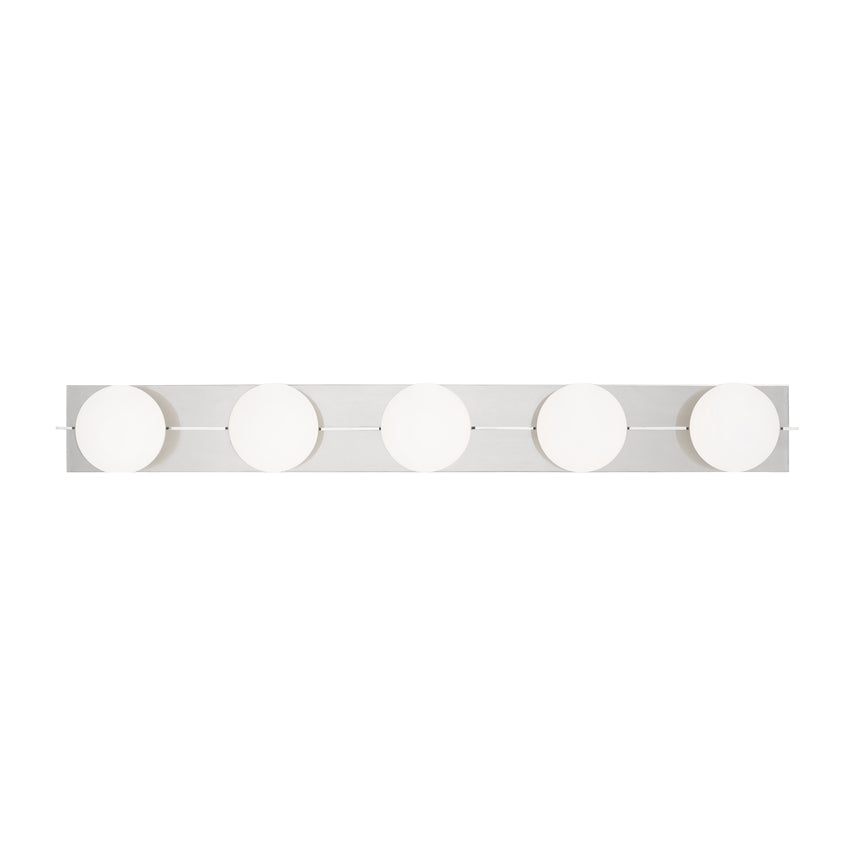 Visual Comfort Orbel Modern 5 Light Ada Bathroom Wall Vanity Light Polished Nickel