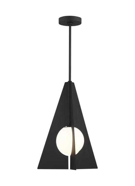 Visual Comfort Orbel Pyramid Grande Modern Geometric Ceiling Light Matte Black
