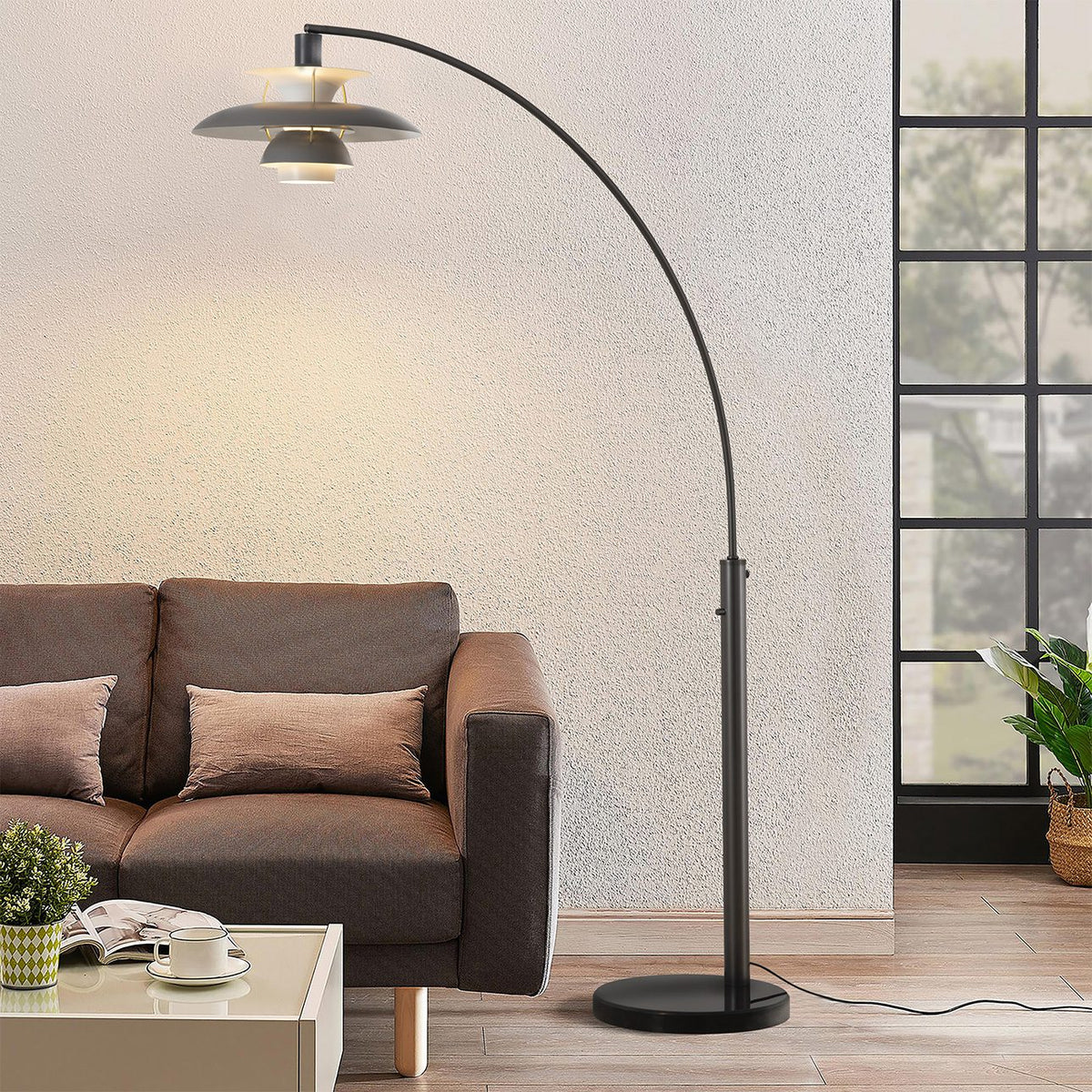 Palm Springs 1-Light Arc Floor Lamp by Nova of California – view 1