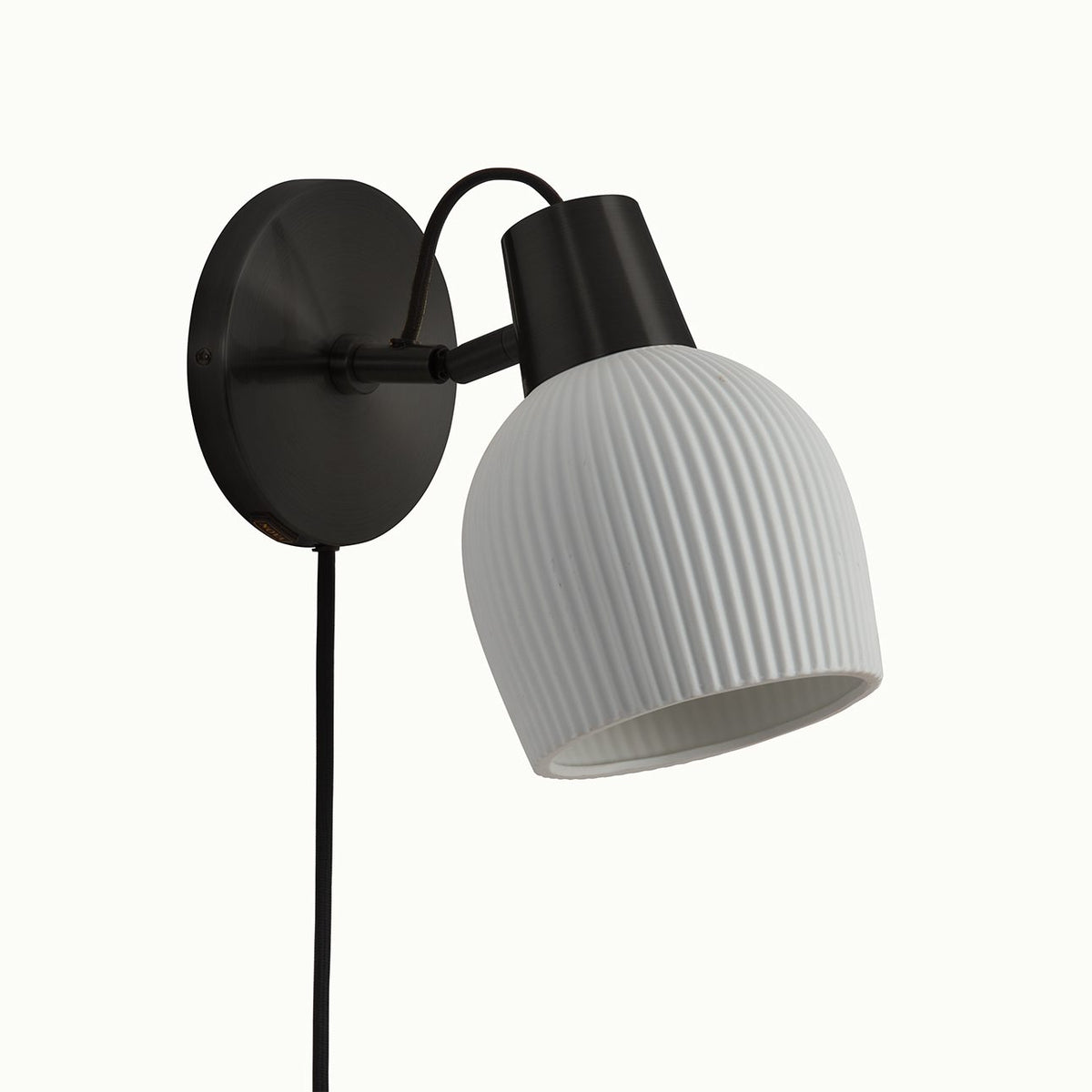 Petaluma Bone Porcelain Wall Sconce by Nova of California, Matte Black – view 1