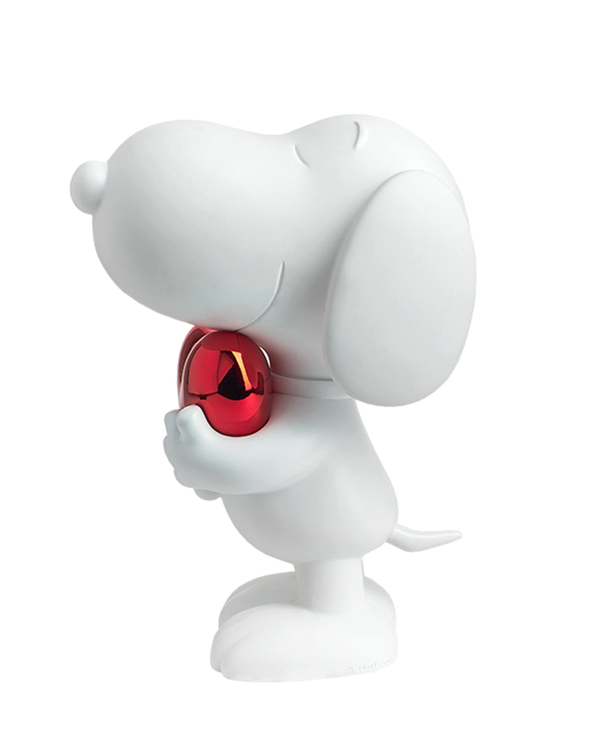 Leblon Delienne Snoopy Heart sculpture in White & Red, 11 inch