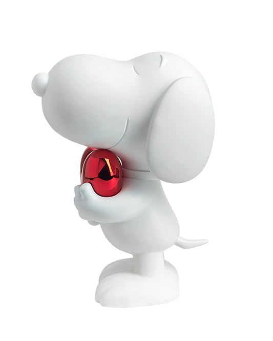 Leblon Delienne Snoopy Heart sculpture in White & Red, 11 inch
