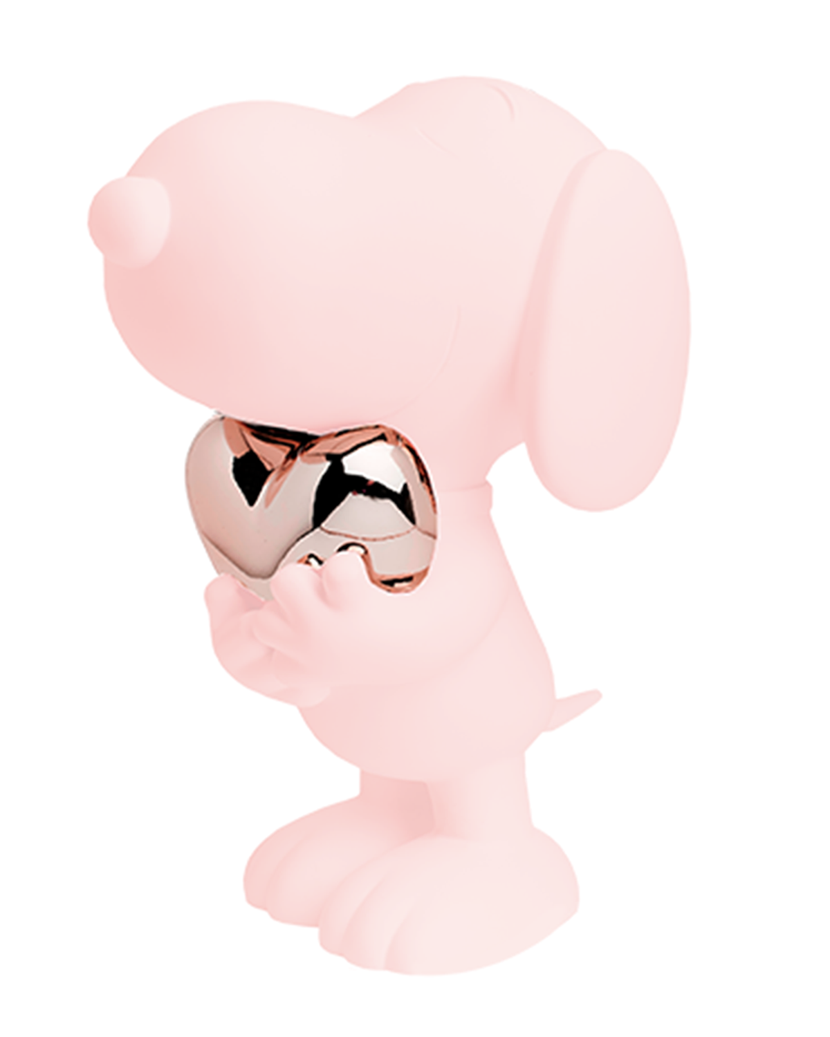 Leblon Delienne Snoopy Heart sculpture in Pastel Pink & Pink Gold, 11 inch – view 2