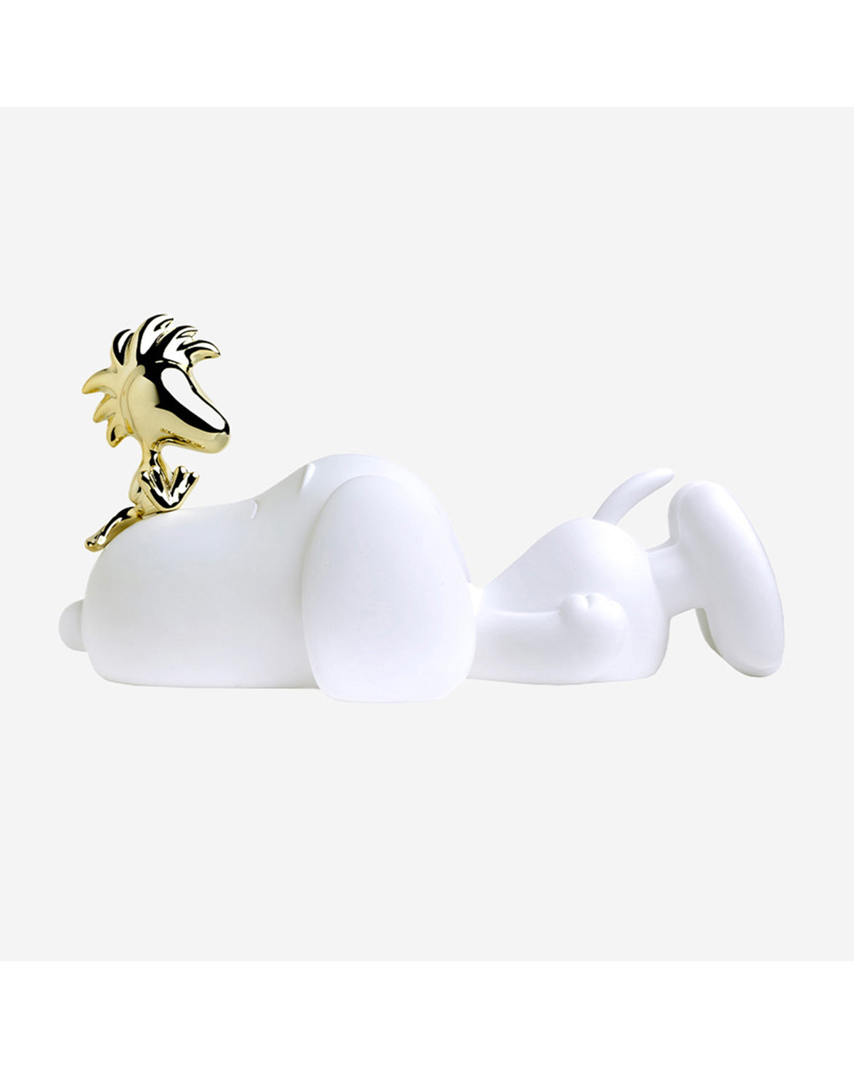 Leblon Delienne Snoopy & Woodstock sculpture in White & Gold, 13 inch