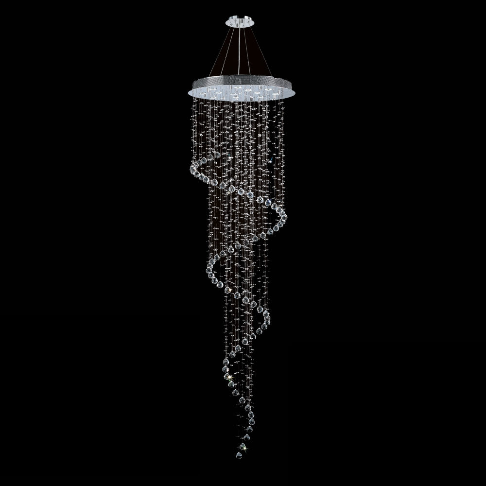 String Lighting Chandelier 12-Light in Chrome PF9209CH by StarFire Crystal