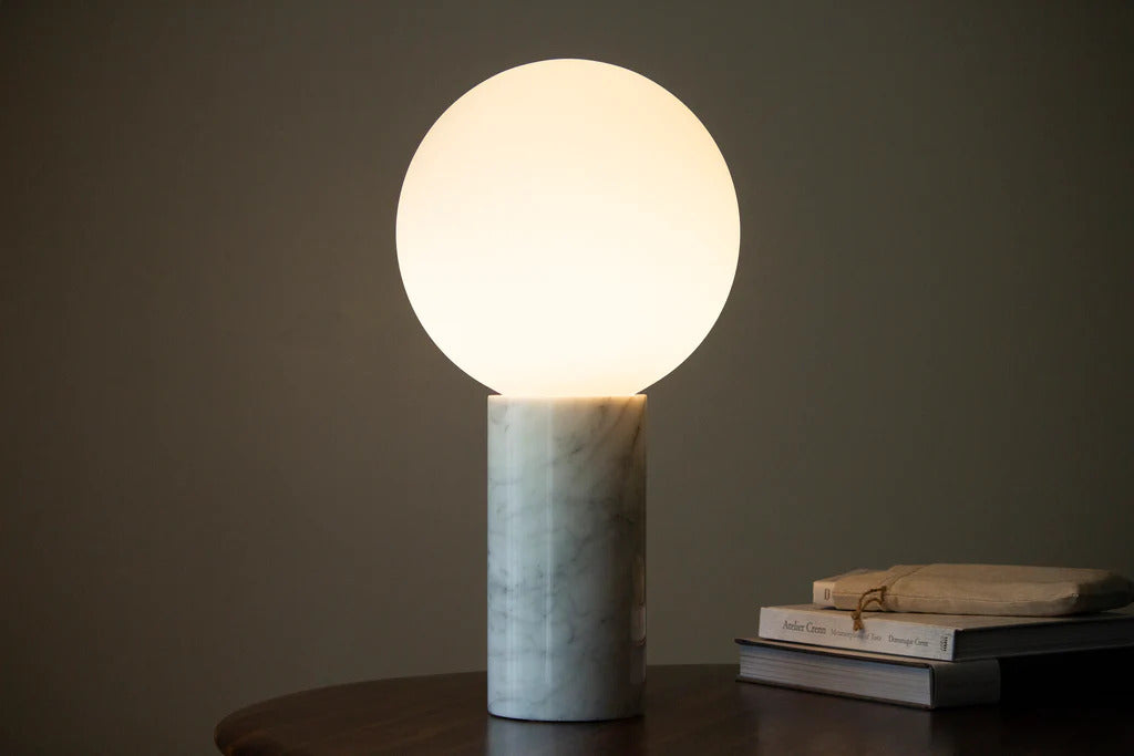 Pablo Designs Pilar Table Lamp Carrara White Marble