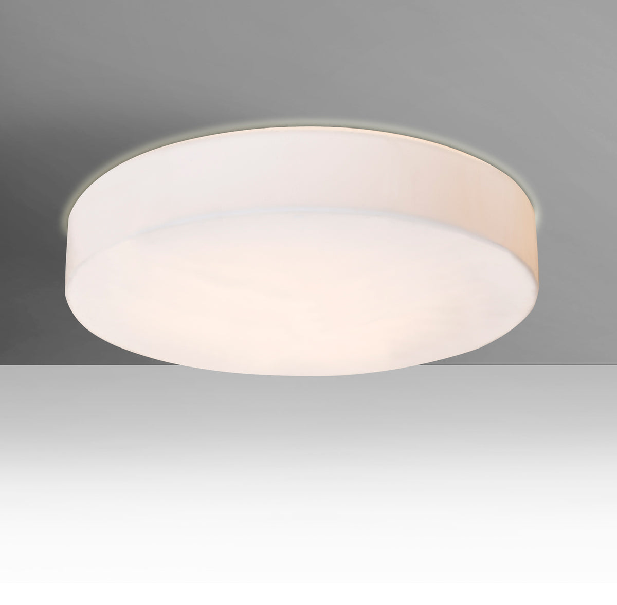 Besa Pride 14 drum flush mount, studio view (Besa photographs the Pride 17; the Pride 14 is the same design, smaller)