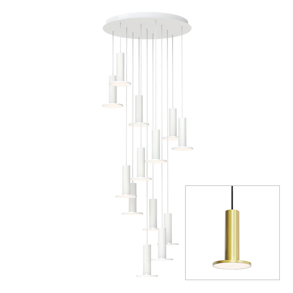 Pablo Designs Cielo Plus chandelier – 13 Lights, Brass