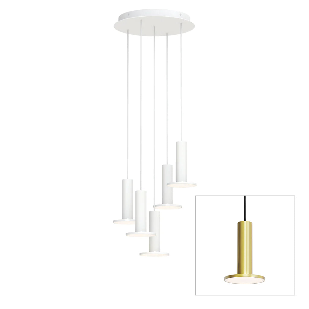 Pablo Designs Cielo Plus chandelier – 5 Lights, Brass