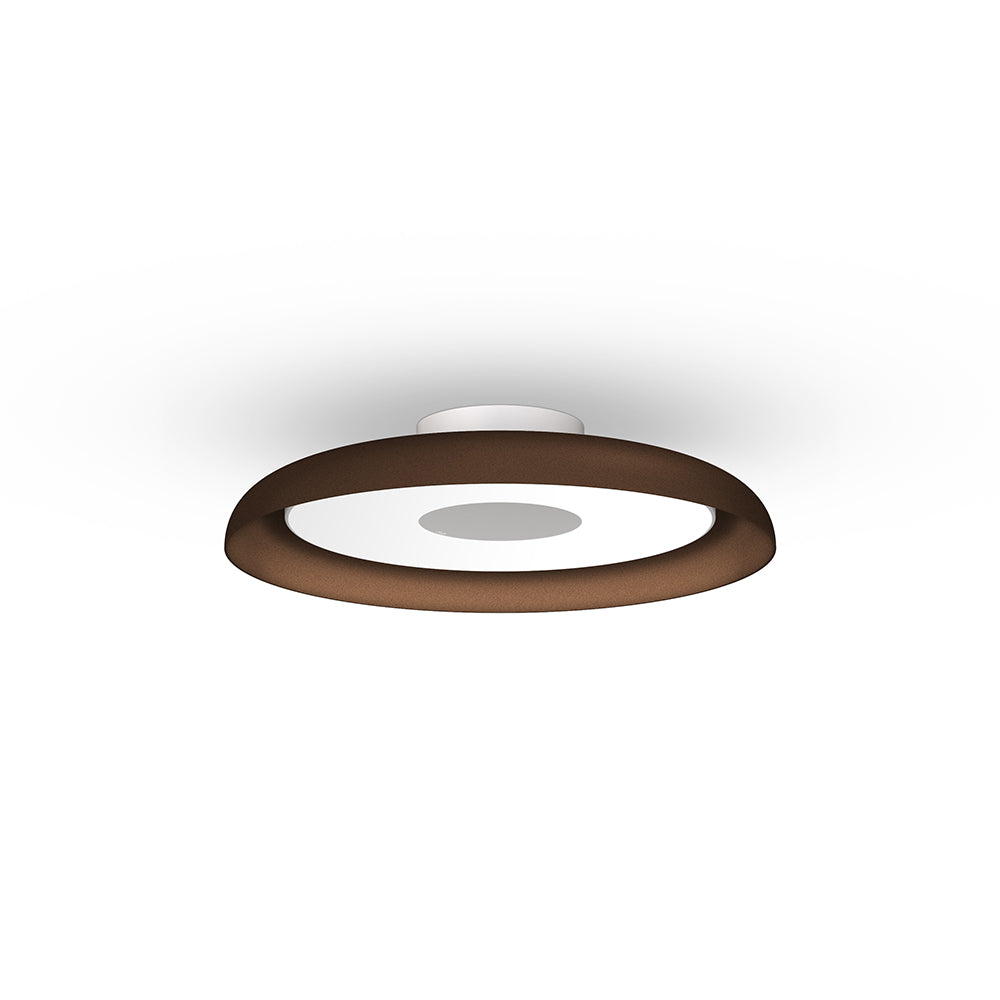 Pablo Designs Nivel Flush Mount Ceiling Light dimensional view with scale reference