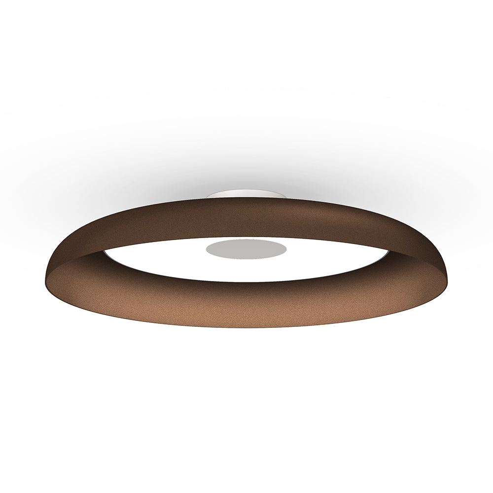 Pablo Designs Nivel Flush Mount Ceiling Light side view showing engineering and proportions