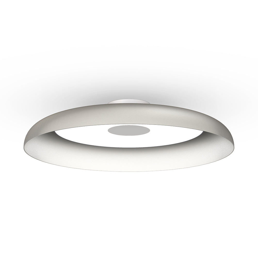 Pablo Designs Nivel Flush Mount Ceiling Light dimensional view with scale reference