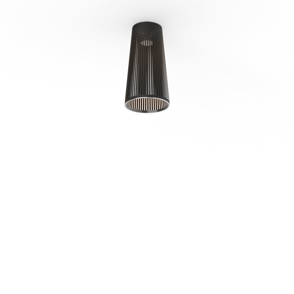 Pablo Designs Solis Flush laser-cut fabric ceiling light – 24" H x 13" D, Black