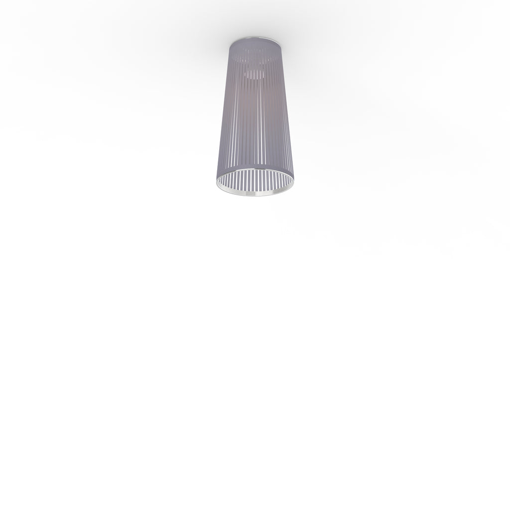Pablo Designs Solis Flush laser-cut fabric ceiling light – 24" H x 13" D, Silver