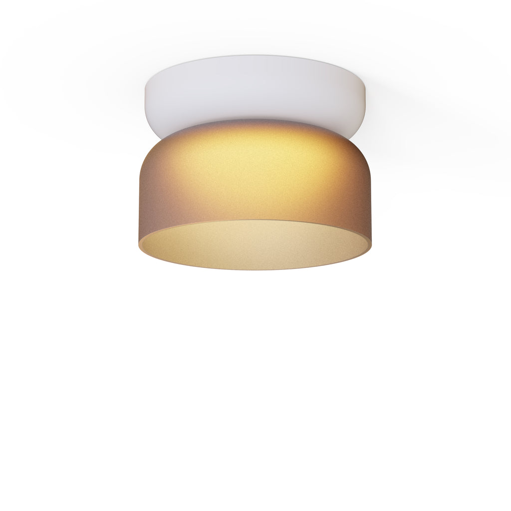 Pablo Designs Totem Mini LED flush mount – Etched Amber, White