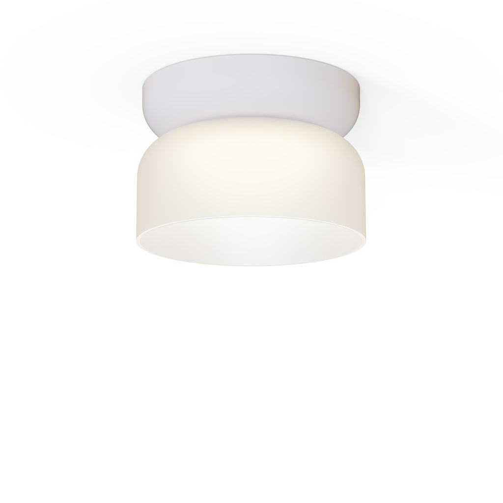 Pablo Designs Totem Mini LED flush mount – Etched White, White