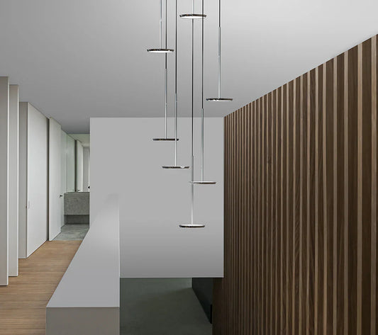 Pablo Designs Sky Solo Pendant Light dimensional view with scale reference