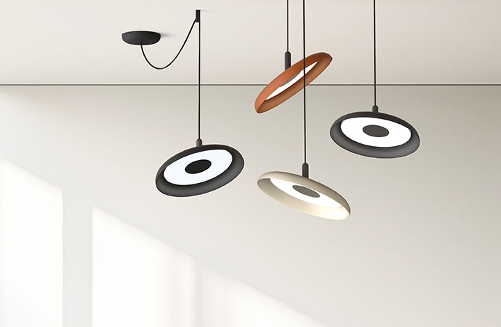 Pablo Designs Nivel Pendant Light 15" Graphite + Black