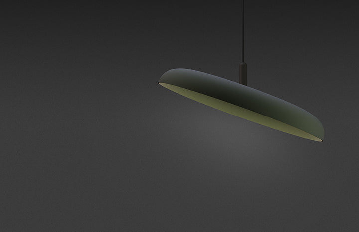 Pablo Designs Nivel Pendant Light 15" Graphite + Terracotta